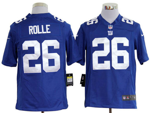 New York Giants 26 Antrel Rolle Blue Game Nike NFL Jerseys